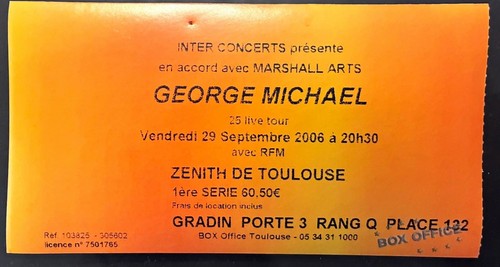 George michael concert ticket - michael,